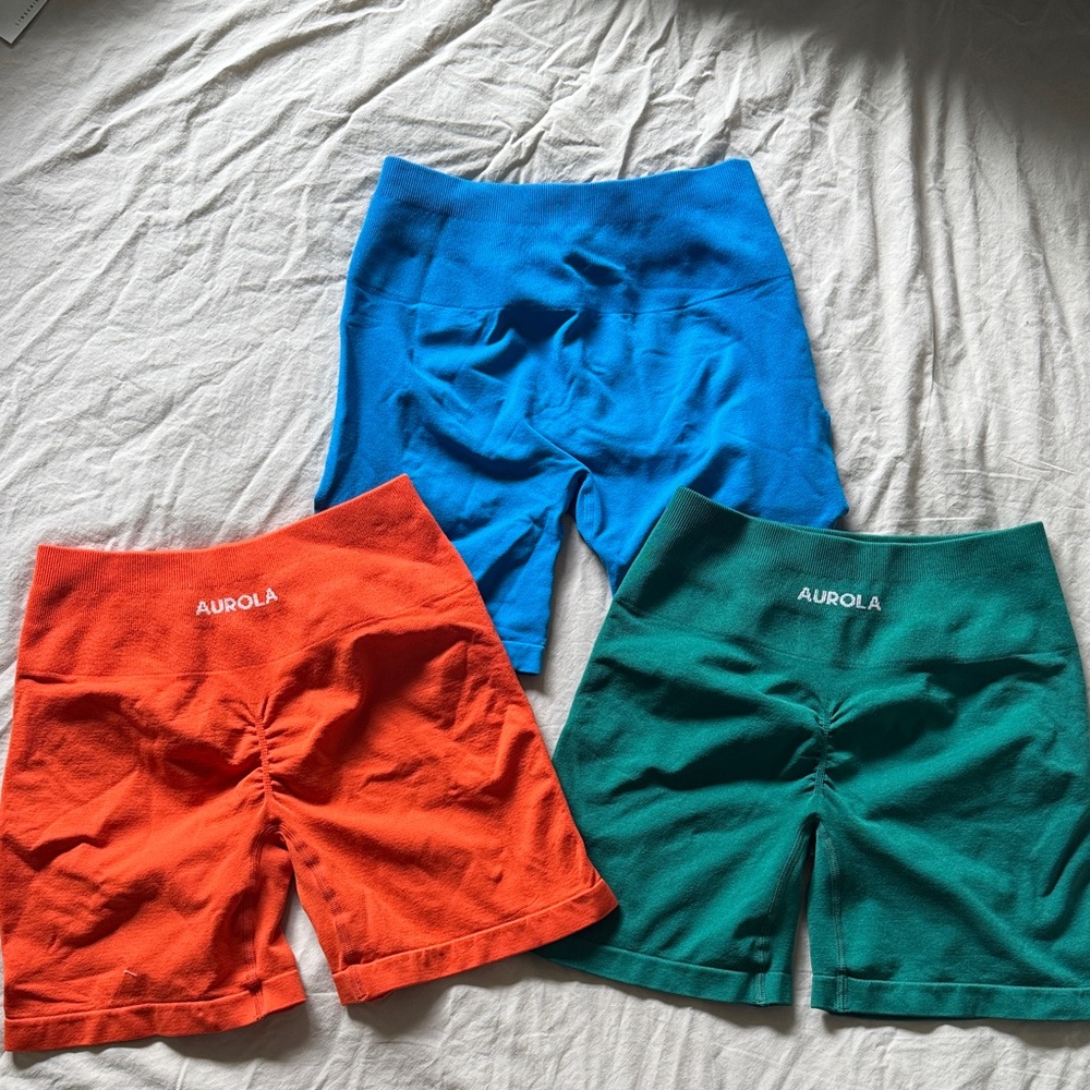[SOLD] AUROLA Women's Athletic Shorts - Blue, Orange, Green